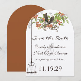 Zweigniederlassung der Korallen Vintage Vögel Save Einladung