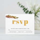 Zweigniederlassung Eukalyptus, Herbstfarben Hochze RSVP Karte (Stehend Vorderseite)