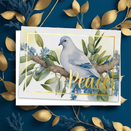 Zweigniederlassung Holiday Peace Dove Olive Folien Feiertagskarte