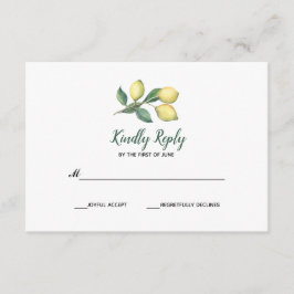 Zweigniederlassung Lemon Tree | HochzeitsrSVP RSVP Karte