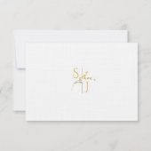 Zweigniederlassung Minimalistisch White and Gold W RSVP Karte (Rückseite)
