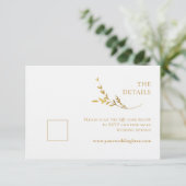 Zweigniederlassung Minimalistisch White and Gold W RSVP Karte (Stehend Vorderseite)