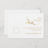 Zweigniederlassung Minimalistisch White and Gold W RSVP Karte (Vorne/Hinten)