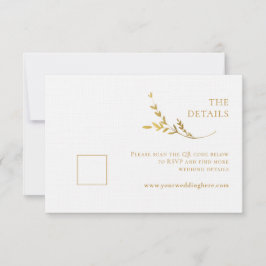 Zweigniederlassung Minimalistisch White and Gold W RSVP Karte