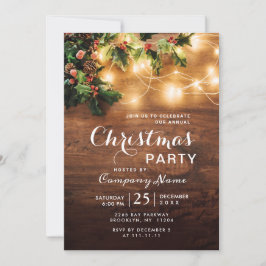 Zweigniederlassung Mistletoe Rustikaler Weihnachts Einladung