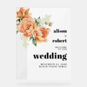 Zweigniederlassung mit Pfirsicheien Hochzeit WELCO Acrylschild (Vorderseite)