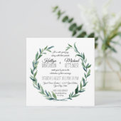 Zweigniederlassung Mute Laurel Wreath Olive Leaf M Einladung (Stehend Vorderseite)
