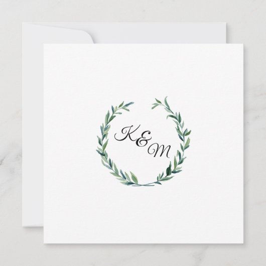 Zweigniederlassung Mute Laurel Wreath Olive Leaf M Einladung (Rückseite)