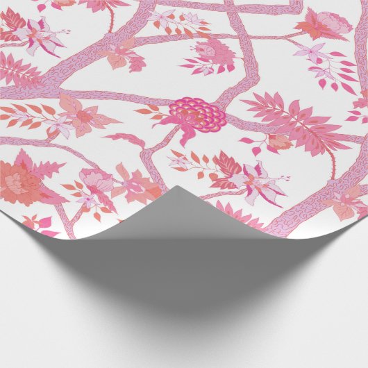 Zweigniederlassung Rosa und Orange-Peony Geschenkpapier (Ecke)