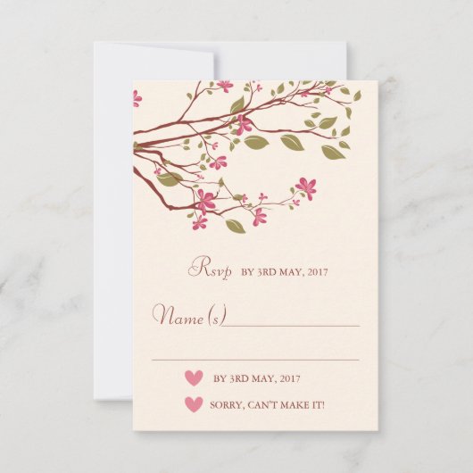 Zweigniederlassung Sakura/Cherry Blossom Wedding R RSVP Karte (Vorderseite)