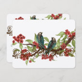 Zweigniederlassung Vintage Vögel Hochzeit RSVP Rot (Vorne/Hinten)