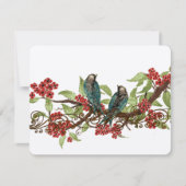 Zweigniederlassung Vintage Vögel Hochzeit RSVP Rot (Vorderseite)