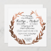 Zweigniederlassung von Copper Laurel Wreath Olive Einladung (Vorne/Hinten)