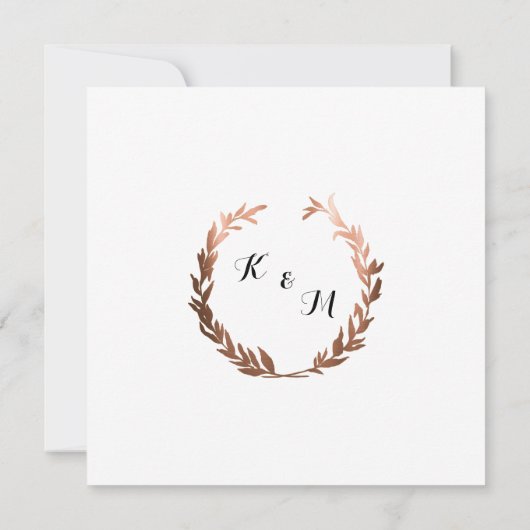 Zweigniederlassung von Copper Laurel Wreath Olive  Einladung (Rückseite)