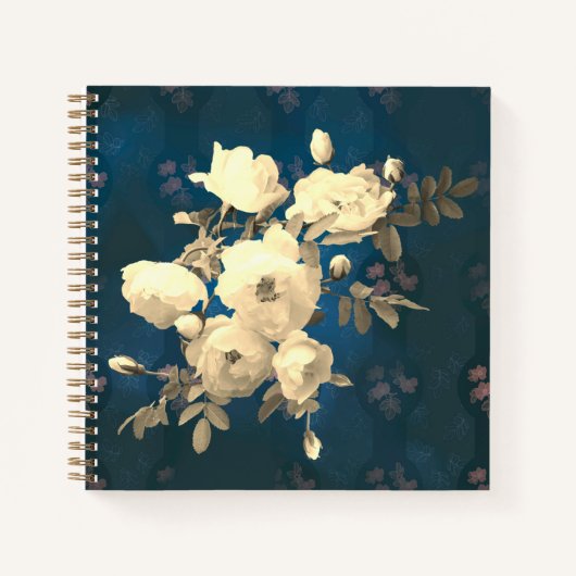 Zweigniederlassung von White Roses 2 Notebook Notizblock (Vorderseite)