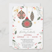 Zweigniederlassungen für Vintage Ornamente Weihnac Einladung (Vorderseite)