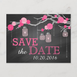 Zweigplatine in Rosa Save the Date Ankündigungspostkarte