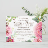 Zweigstelle Berries Rose Peony Einladung (Stehend Vorderseite)