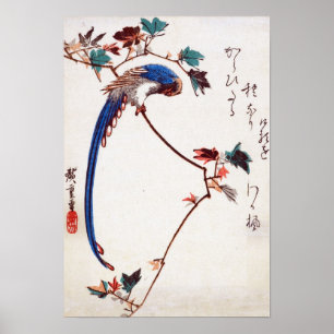 Zweigstelle Blaue Magie auf Ahorn von Hiroshige Poster