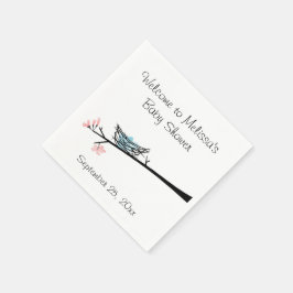 Zweigstelle Blossom und Nest Baby Dusche Napkins Serviette