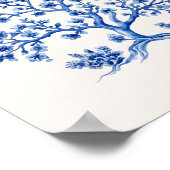 Zweigstelle Blue Coral - Coastal Blue auf Beige Poster (Ecke)