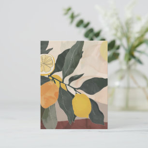 Zweigstelle Boho Lemon mit Abstraktem Obstwerk von Postkarte
