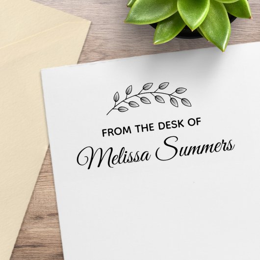 Zweigstelle der botanischen Blätter vom Schreibtis Gummistempel