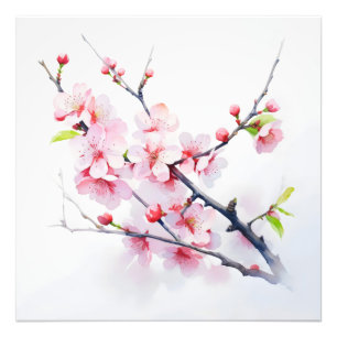 Zweigstelle der rosa Blume Fotodruck