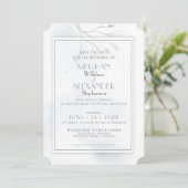 Zweigstelle Dusty Blue Watercolor Pewter Willow Save The Date (Stehend Vorderseite)