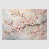 Zweigstelle Ethereal Wasserfarbe Rosa Kirschblosso Seidenpapier (Vorderseite)