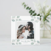 Zweigstelle Eukalyptus in Elegancolor Save the Dat Einladung (Stehend Vorderseite)