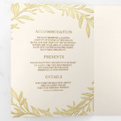 Zweigstelle für Creme und Gold-Leaf Dreifach Gefaltete Einladung (Innen Erste Seite)