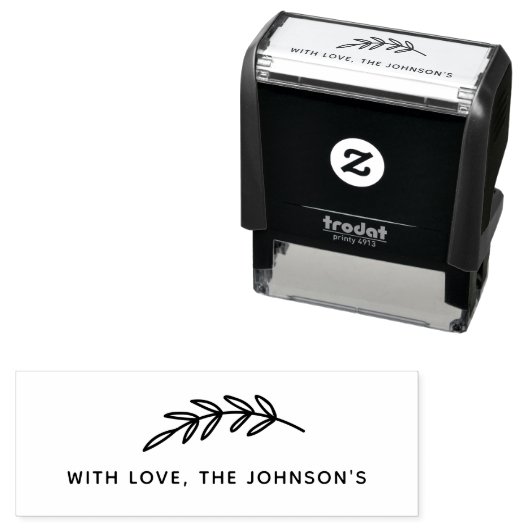 Zweigstelle für grafische Blätter mit Liebe-Famili Permastempel (Beispiel)