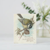 Zweigstelle für Vintage Vögel und Kiefern Postkarte (Stehend Vorderseite)
