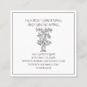 Zweigstelle Gardener Landscaper Obstbaum Quadratische Visitenkarte (Rückseite)