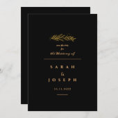 Zweigstelle Goldenes Leaf Glitzern Elegante Hochze Save The Date (Vorne/Hinten)