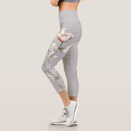 Zweigstelle Grau Blume Capri Leggings