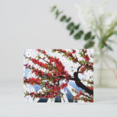 Zweigstelle Himbeere und Blossom Postkarte (Stehend Vorderseite)