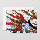 Zweigstelle Himbeere und Blossom Postkarte (Vorne/Hinten)