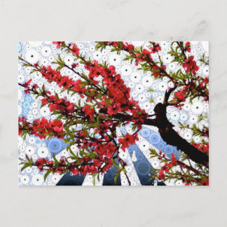 Zweigstelle Himbeere und Blossom Postkarte