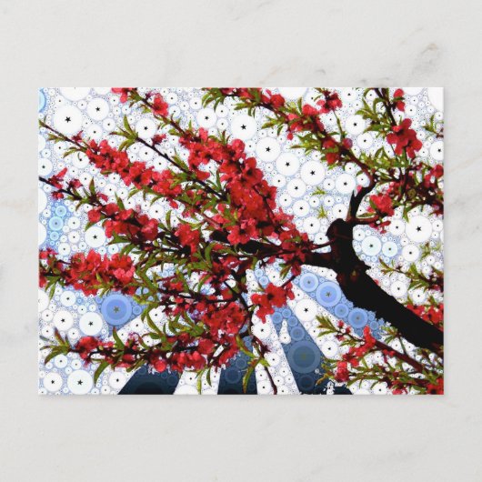 Zweigstelle Himbeere und Blossom Postkarte (Vorderseite)