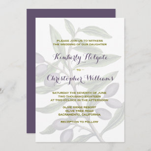Zweigstelle Hochzeit von Olivenbaum  2 Einladung