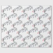 Zweigstelle Holiday Berry Leaf Geschenkpapier (Flach)