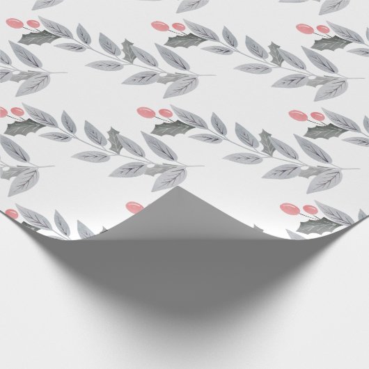 Zweigstelle Holiday Berry Leaf Geschenkpapier (Ecke)