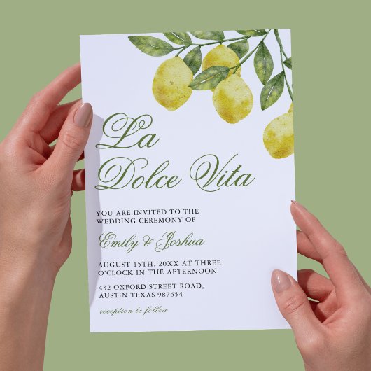 Zweigstelle La Dolce Vita Lemon Hochzeit Einladung