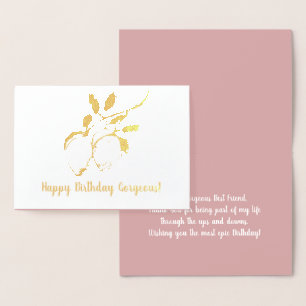 Zweigstelle Lemon Botanical Birthday Real Foil Car Folienkarte