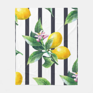 Zweigstelle Lemon: Citrus Watercolor Bliss Fleecedecke