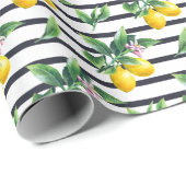 Zweigstelle Lemon: Citrus Watercolor Bliss Geschenkpapier (Rolleneckpunkt)