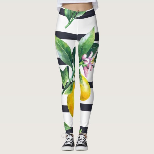 Zweigstelle Lemon: Citrus Watercolor Bliss Leggings (Vorderseite)