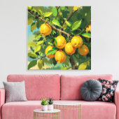 Zweigstelle Lemon Tree mit hellgelben Früchten Leinwanddruck (Insitu (Wohnzimmer))